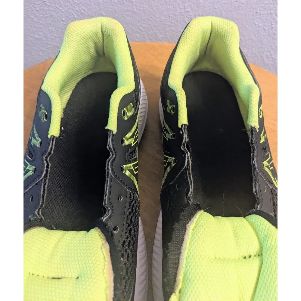 ASICS Contend 7 Kids Youth 5.5  Black Lime Green Sneakers Unisex 1014A192